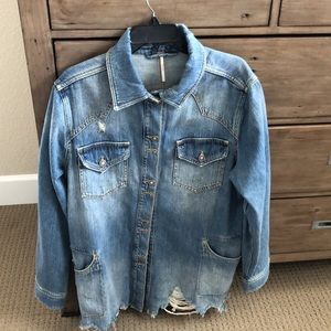 NWOT Free People Denim Jacket, L
